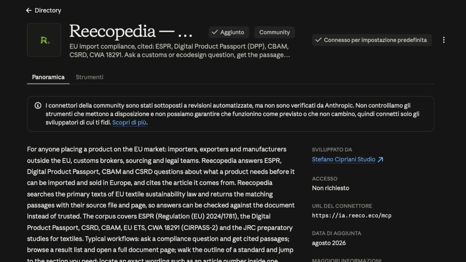 أداتنا Reecopedia الآن مدرجة أيضا في دليل الأنثروبيك
